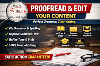 do expert proofreading and editing for error free polished writing