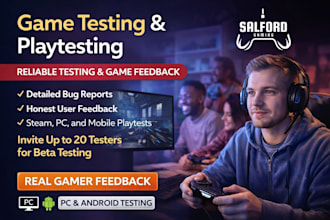 do game testing and invite friends to playtest your video game on PC or android