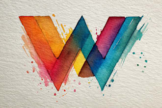 design beautiful feminine drawn watercolor logo