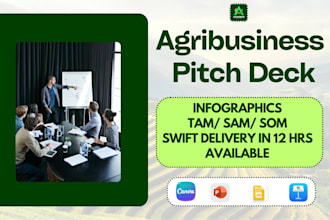 design an agribusiness pitch deck, farm business plan and agritech pitch deck