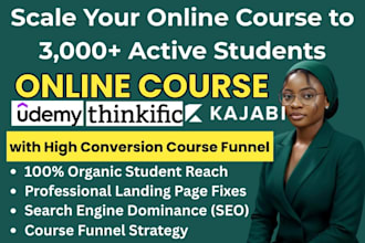 udemy course promotion thinkific kajabi online course website expert course SEO