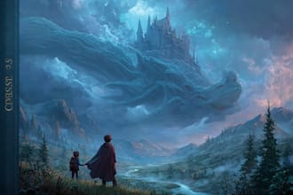 design stunning fantasy book cover art book design, e book cover design
