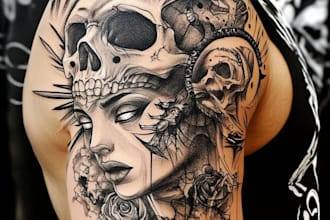design modern and aesthetic tattoo art for you