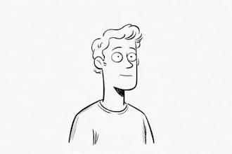 draw simple cartoon line art illustration