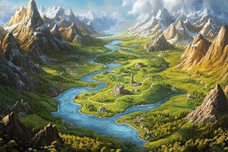 fantasy map illustration for map