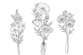 draw a unique botanical or floral tattoo design for women