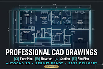 draw architectural and construction drawings, blueprints in autocad 2d