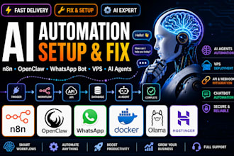 fix install setup n8n openclaw hostinger vps whatsapp ollama kimi on mac crew ai