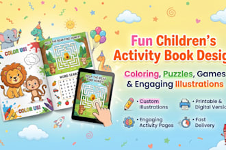 children activity book kids worksheets puzzles coloring pages tracing mazes kdp