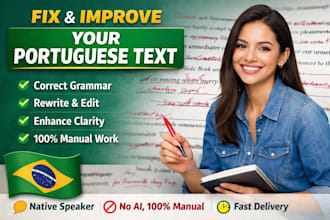 fix and improve your portuguese text professionally