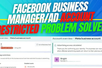fix issues or set facebook business manager and ad account