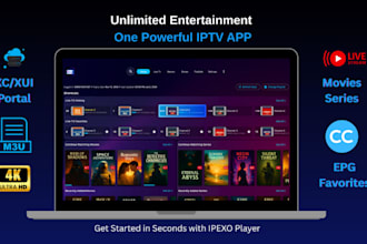 create iptv app, web with panel in ibo style for multi  device