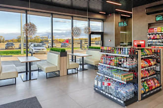 renovate modern retail store, coffee shop design, supermarket interior rendering