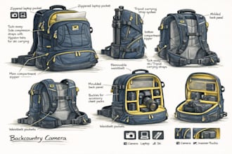 design bag tech pack for handbags, wallets, tote bag luggage, with backpacks