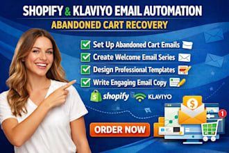 set up shopify klaviyo email automation flows for abandoned cart recovery