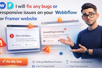 fix webflow or framer website bugs, responsive issues and layout problems fast