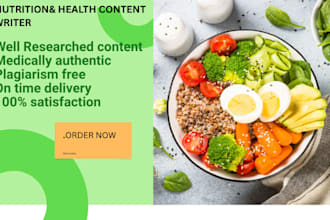 write SEO nutrition, health, and wellness articles
