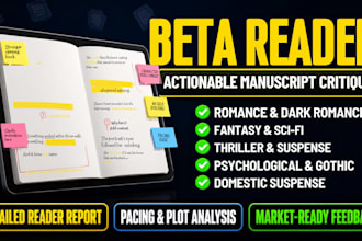 romance beta reader fantasy thriller psychological or gothic domestic suspense