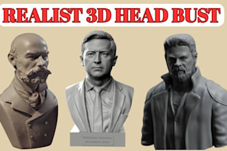 3d head model head bust 3d face sculpt realistic head stl file for 3d printing