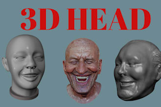 3d head model head bust 3d face sculpt realistic stl file for 3d printing