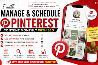 manage and schedule your pinterest content monthly with SEO