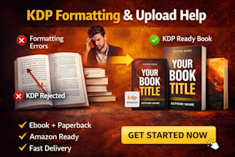 format your book and upload to amazon kdp for publishing
