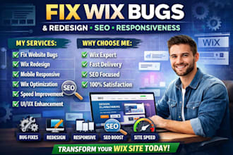 fix wix website bugs redesign wix website wix SEO wix responsiveness