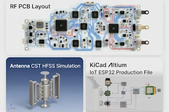 rf pcb layout antenna cst hfss simulation kicad altium iot esp32 production file