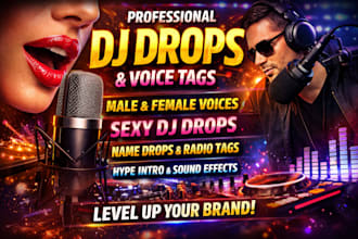 produce male female sexy voice dj drops tags dj name drops dj intro radio jingle