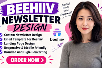 beehiiv newsletter design email template and beehiiv landing page
