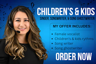 write compose original childrens and kids music jingles fun lyrics videos