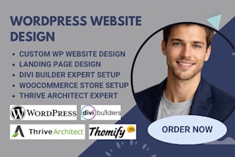 build a wp site using divi builder, themify builder and thrive architect