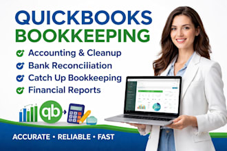 quickbooks bookkeeping accounting, cleanup and reconciliation quickbooks online