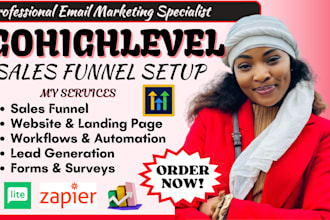 setup gohighlevel sales funnel, ghl workflow automation, landing page, ghl crm