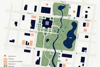 illustrate a vector map illustration, site plan, or floor