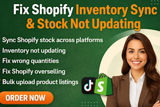 setup shopify inventory sync automation, tiktok shop sync and product listing