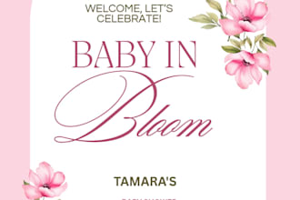 design a beautiful and creative baby shower banner or welcome sign