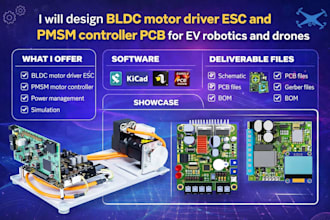 design bldc motor driver esc and pmsm controller pcb for ev robotics and drones