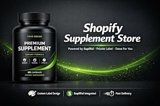 build shopify supplement dropshipping store via supliful ok capsule label design