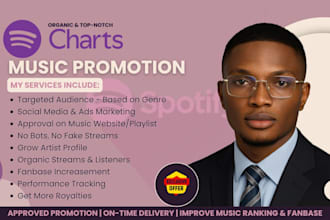 do organic promotion to get real streams followers listeners charts pre save ads
