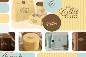 make minimalist brand identity and logo, brand guidelines, full branding design