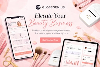 design glossgenius website online booking beauty salon skincare business