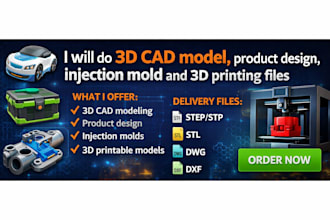 do 3d mold 3d cad design product design injection mold and 3d printing files