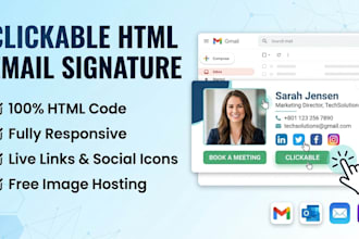 do clickable html email signature on gmail outlook animated html email signature