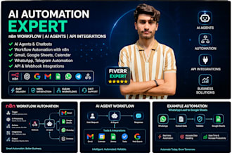 build n8n workflow automation, ai agents, ai chatbots and API integrations