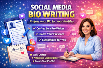 write a professional bio for your brand, business or social media