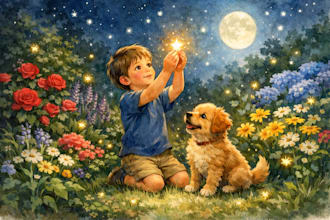 do children watercolor storybook, picture book illustration, book cover