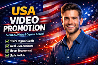organic USA  video promotion to gain  real organic views and subscribers