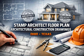 draw stamp architect floor plan architectural construction drawings ohio texas