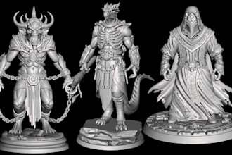 sculpt fantasy 3d miniature action figure 3d figurine model stl for 3d printing